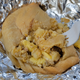 Breakfast pasty on foil